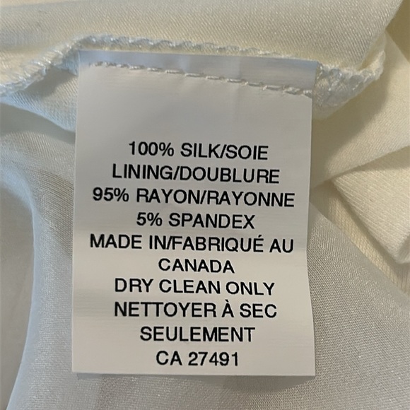 Bailey Silk Overlay Stretch Skirt Off White Coastal Women size SP - Picture 9 of 11